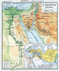 Carte Jean Brunhes  46 - EGYPTE - 100 x 120 cm (reproduction ancienne carte scolaire)