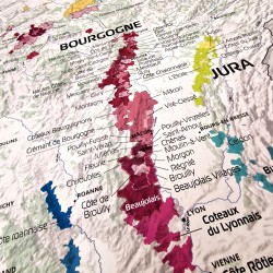 Carte des Vins de France - 120 x 120 cm carrée