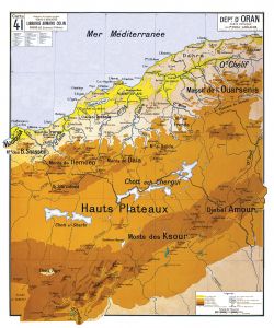 Carte Vidal Lablache 41 - DEPARTEMENT D'ORAN - 100 x 120 cm (reproduction ancienne carte scolaire)