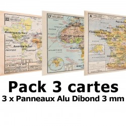 Pack de 3 cartes Vidal Lablache au choix - 3 x Panneaux Alu Dibond 3 mm