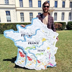 Carte des Vins de France - 120 cm (forme de l'hexagone)