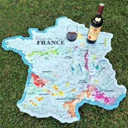 Carte des Vins de France - 120 cm (forme de l'hexagone)