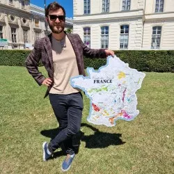Carte des Vins de France - 85 cm (forme de l'hexagone)