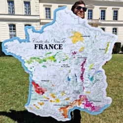 Carte des Vins de France - 150 cm (forme de l'hexagone)