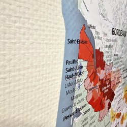 Carte des Vins de France - 120 cm de large - Sticker Mural (forme de l'hexagone)