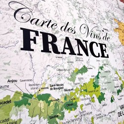Carte des Vins de France - 120 cm de large - Sticker Mural (forme de l'hexagone)