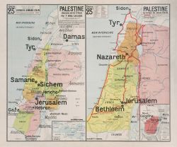 Carte Vidal Lablache 23 BIS & TER - PALESTINE - 120 x 100 cm (reproduction ancienne carte scolaire)