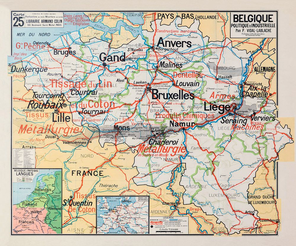 Carte Vidal Lablache 25 BIS - BELGIQUE - POLITIQUE ET INDUSTRIELLE - 120 x 100 cm (reproduction ancienne carte scolaire) Carte Vidal Lablache 25 BIS - BELGIQUE - POLITIQUE ET INDUSTRIELLE - 120 x 100 cm (reproduction ancienne carte scolaire)