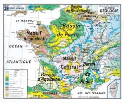 Carte Vidal Lablache 39 - FRANCE GEOLOGIE - 120 x 100 cm (reproduction ancienne carte scolaire)