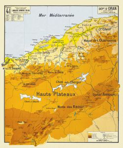 Carte Vidal Lablache 41 - DEPARTEMENT D'ORAN - 100 x 120 cm (reproduction ancienne carte scolaire)