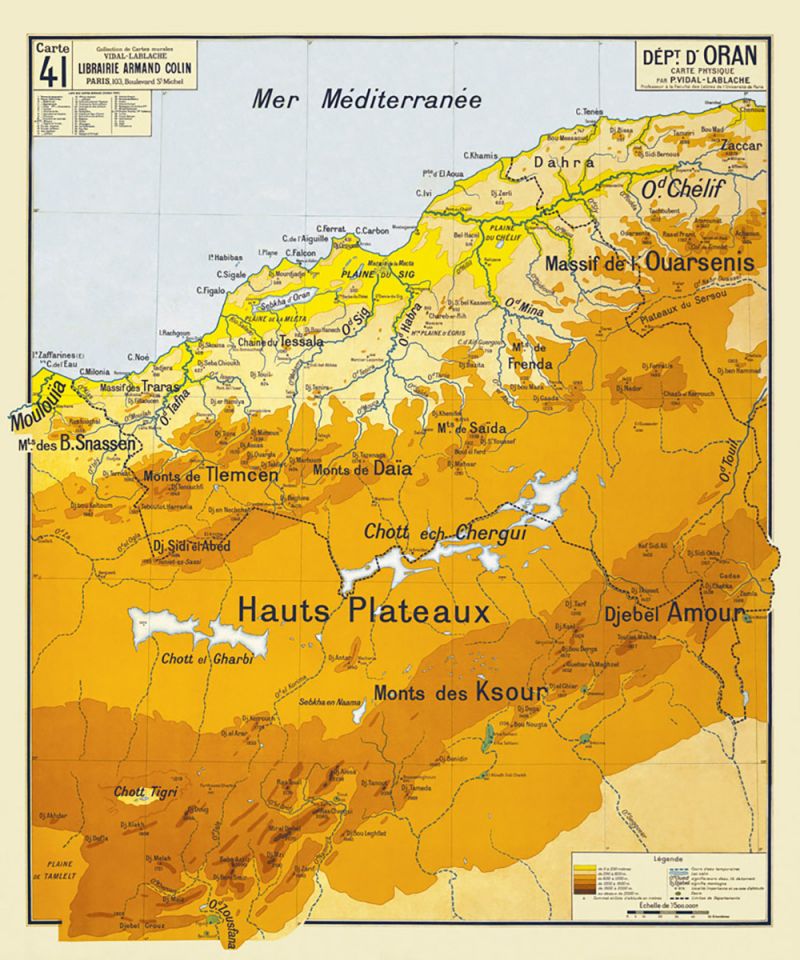 Carte Vidal Lablache 41 - DEPARTEMENT D'ORAN - 100 x 120 cm (reproduction ancienne carte scolaire) Carte Vidal Lablache 41 - DEPARTEMENT D'ORAN - 100 x 120 cm (reproduction ancienne carte scolaire)