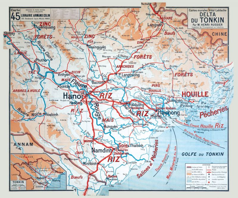Carte Vidal Lablache 45 - DELTA DU TONKIN - 120 x 100 cm (reproduction ancienne carte scolaire) Carte Vidal Lablache 45 - DELTA DU TONKIN - 120 x 100 cm (reproduction ancienne carte scolaire)