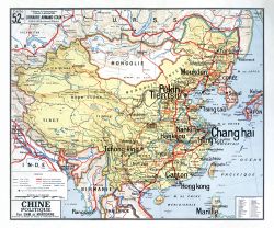 Carte Vidal Lablache 52 BIS - CHINE POLITIQUE - 120 x 100 cm (reproduction ancienne carte scolaire)