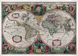 Carte du Monde Antique - 140 x 100 cm - NOVA TOTIUS TERRARUM ORBIS GEOGRAPHICA AC HYDROGRAPHICA TABULA