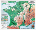 Carte Vidal Lablache 2 - FRANCE COURS D'EAU - 120 x 100 cm (reproduction ancienne carte scolaire)
