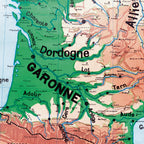 Carte Vidal Lablache 2 - FRANCE COURS D'EAU - 120 x 100 cm (reproduction ancienne carte scolaire)