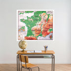 Carte Vidal Lablache 3 - FRANCE RELIEF DU SOL - 120 x 100 cm (reproduction ancienne carte scolaire)