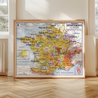 Carte Vidal Lablache 4 - FRANCE DEPARTEMENTS - 120 x 100 cm (reproduction ancienne carte scolaire)