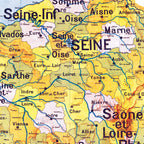 Carte Vidal Lablache 4 - FRANCE DEPARTEMENTS - 120 x 100 cm (reproduction ancienne carte scolaire)