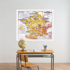 Carte Vidal Lablache 4 - FRANCE DEPARTEMENTS - 120 x 100 cm (reproduction ancienne carte scolaire)