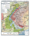 Carte Paul Kaeppelin 4 - REGION ALPESTRE - VILLES - 100 x 120 cm (reproduction ancienne carte scolaire)