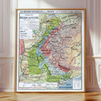 Carte Paul Kaeppelin 4 - REGION ALPESTRE - VILLES - 100 x 120 cm (reproduction ancienne carte scolaire)
