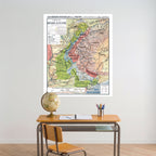 Carte Paul Kaeppelin 4 - REGION ALPESTRE - VILLES - 100 x 120 cm (reproduction ancienne carte scolaire)