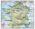 Carte Vidal Lablache 5 - FRANCE VILLES - 120 x 100 cm (reproduction ancienne carte scolaire)