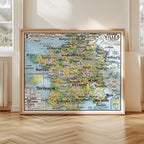 Carte Vidal Lablache 5 - FRANCE VILLES - 120 x 100 cm (reproduction ancienne carte scolaire)