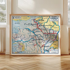 Carte Vidal Lablache 6 -  FRANCE CANAUX - 120 x 100 cm (reproduction ancienne carte scolaire)