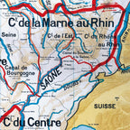 Carte Vidal Lablache 6 -  FRANCE CANAUX - 120 x 100 cm (reproduction ancienne carte scolaire)