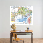 Carte Paul Kaeppelin 6 - MIDI MEDITERRANEEN ET CORSE - VILLES - 120 x 100 cm (reproduction ancienne carte scolaire)