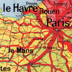 Carte Vidal Lablache 7 - FRANCE CHEMINS DE FER - 120 x 100 cm (reproduction ancienne carte scolaire)