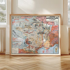 Carte Vidal Lablache 8 - FRANCE AGRICULTURE - 120 x 100 cm (reproduction ancienne carte scolaire)