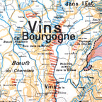 Carte Vidal Lablache 8 - FRANCE AGRICULTURE - 120 x 100 cm (reproduction ancienne carte scolaire)