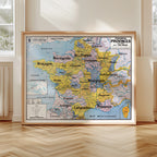 Carte Vidal Lablache 9 - FRANCE PROVINCES EN 1789 - 120 x 100 cm (reproduction ancienne carte scolaire)