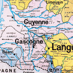Carte Vidal Lablache 9 - FRANCE PROVINCES EN 1789 - 120 x 100 cm (reproduction ancienne carte scolaire)