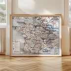 Carte Vidal Lablache 10 BIS - FRANCE DIVISIONS MILITAIRES - 120 x 100 cm (reproduction ancienne carte scolaire)