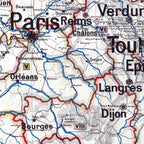 Carte Vidal Lablache 10 BIS - FRANCE DIVISIONS MILITAIRES - 120 x 100 cm (reproduction ancienne carte scolaire)