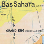 Carte Vidal Lablache 11 - ALGERIE ET TUNISIE PHYSIQUE - 120 x 100 cm (reproduction ancienne carte scolaire)