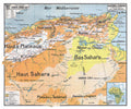 Carte Vidal Lablache 11 - ALGERIE ET TUNISIE PHYSIQUE - 120 x 100 cm (reproduction ancienne carte scolaire)