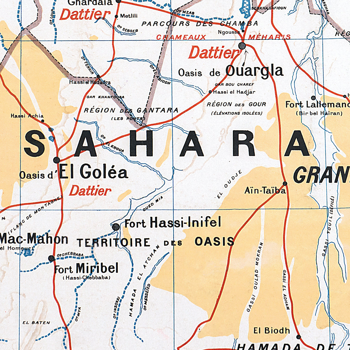 Carte Vidal Lablache 11 BIS - ALGERIE ET TUNISIE POLITIQUE - 120 x 100 cm (reproduction ancienne carte scolaire)