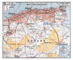 Carte Vidal Lablache 11 BIS - ALGERIE ET TUNISIE POLITIQUE - 120 x 100 cm (reproduction ancienne carte scolaire)