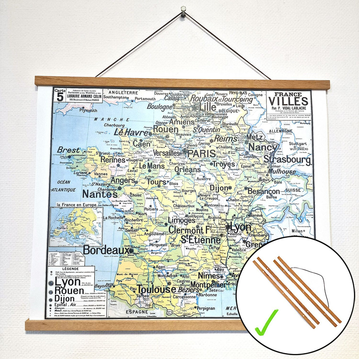 Affiche 60 x 50 cm sur POSTER PAPIER 150 g/m² satiné avec ou sans PORTE AFFICHE MAGNETIQUE EN BOIS - EN STOCK ENVOI RAPIDE