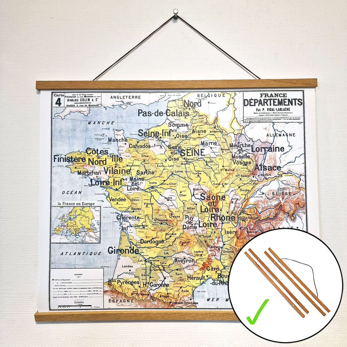 Affiche 60 x 50 cm sur POSTER PAPIER 150 g/m² satiné avec ou sans PORTE AFFICHE MAGNETIQUE EN BOIS - EN STOCK ENVOI RAPIDE