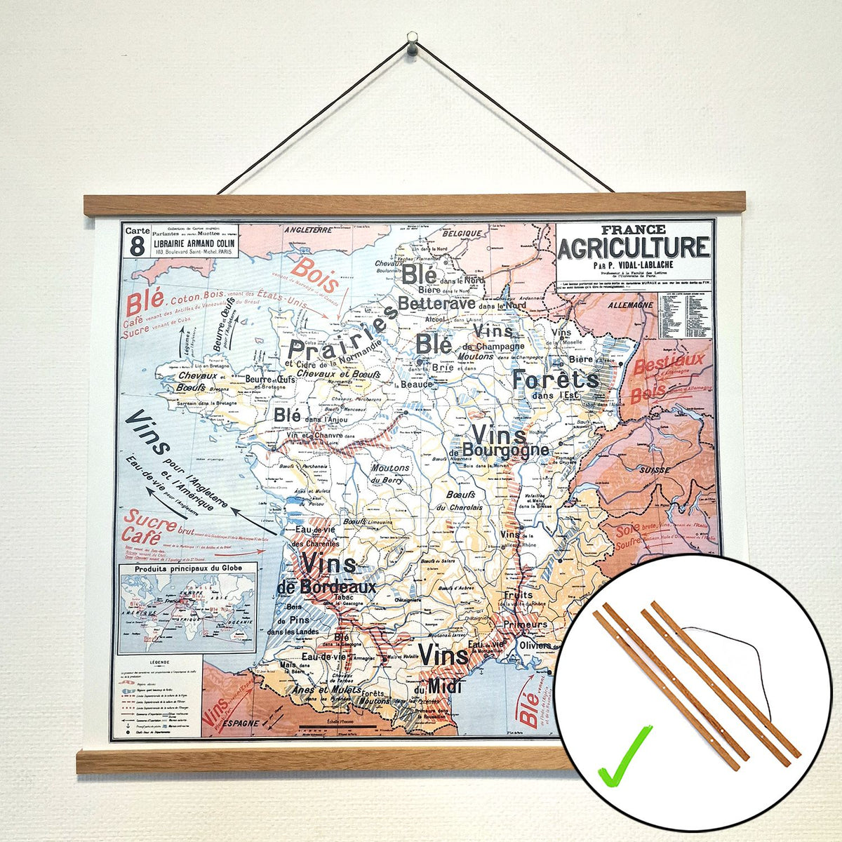 Affiche 60 x 50 cm sur POSTER PAPIER 150 g/m² satiné avec ou sans PORTE AFFICHE MAGNETIQUE EN BOIS - EN STOCK ENVOI RAPIDE