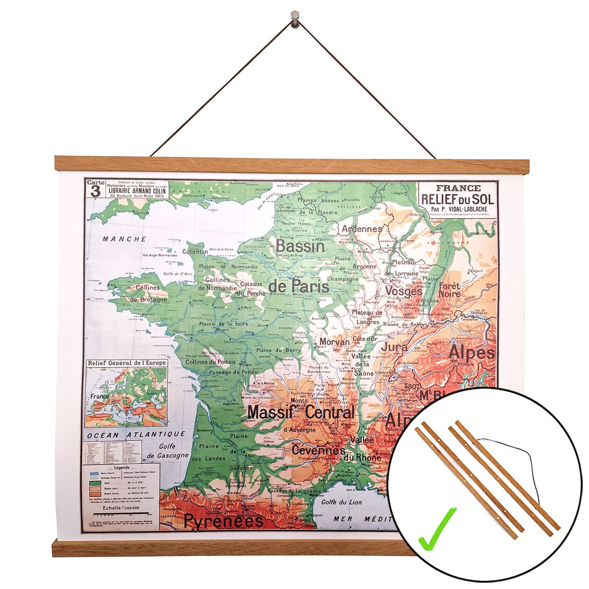 Affiche 60 x 50 cm sur POSTER PAPIER 150 g/m² satiné avec ou sans PORTE AFFICHE MAGNETIQUE EN BOIS - EN STOCK ENVOI RAPIDE