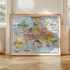 Carte Vidal Lablache 13 - EUROPE POLITIQUE - 120 x 100 cm (reproduction ancienne carte scolaire)