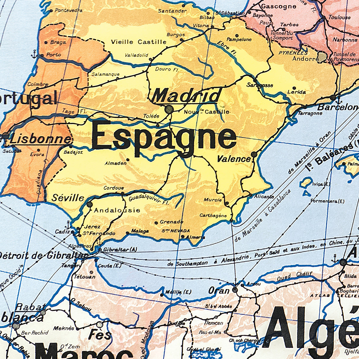 Carte Vidal Lablache 13 - EUROPE POLITIQUE - 120 x 100 cm (reproduction ancienne carte scolaire)