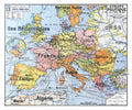 Carte Vidal Lablache 13 - EUROPE POLITIQUE - 120 x 100 cm (reproduction ancienne carte scolaire)